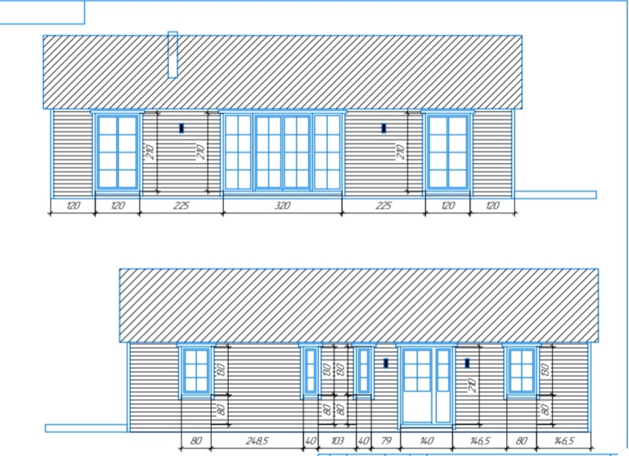 Bauausf�hrungsskizze Einfamilienhaus Vimmerby
